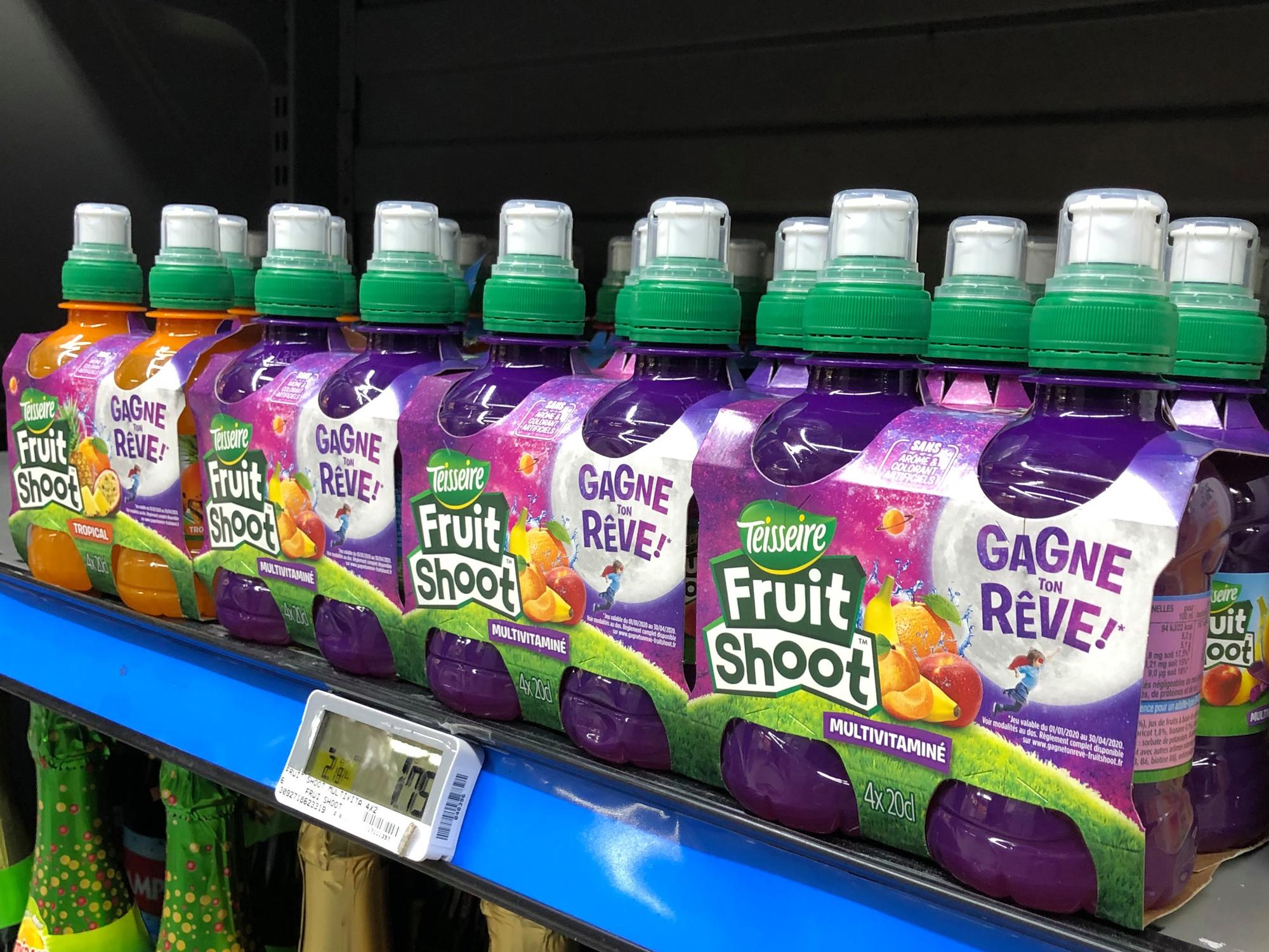 Teisseire Fruit Shoot activation Gagne Ton Rêve packaging