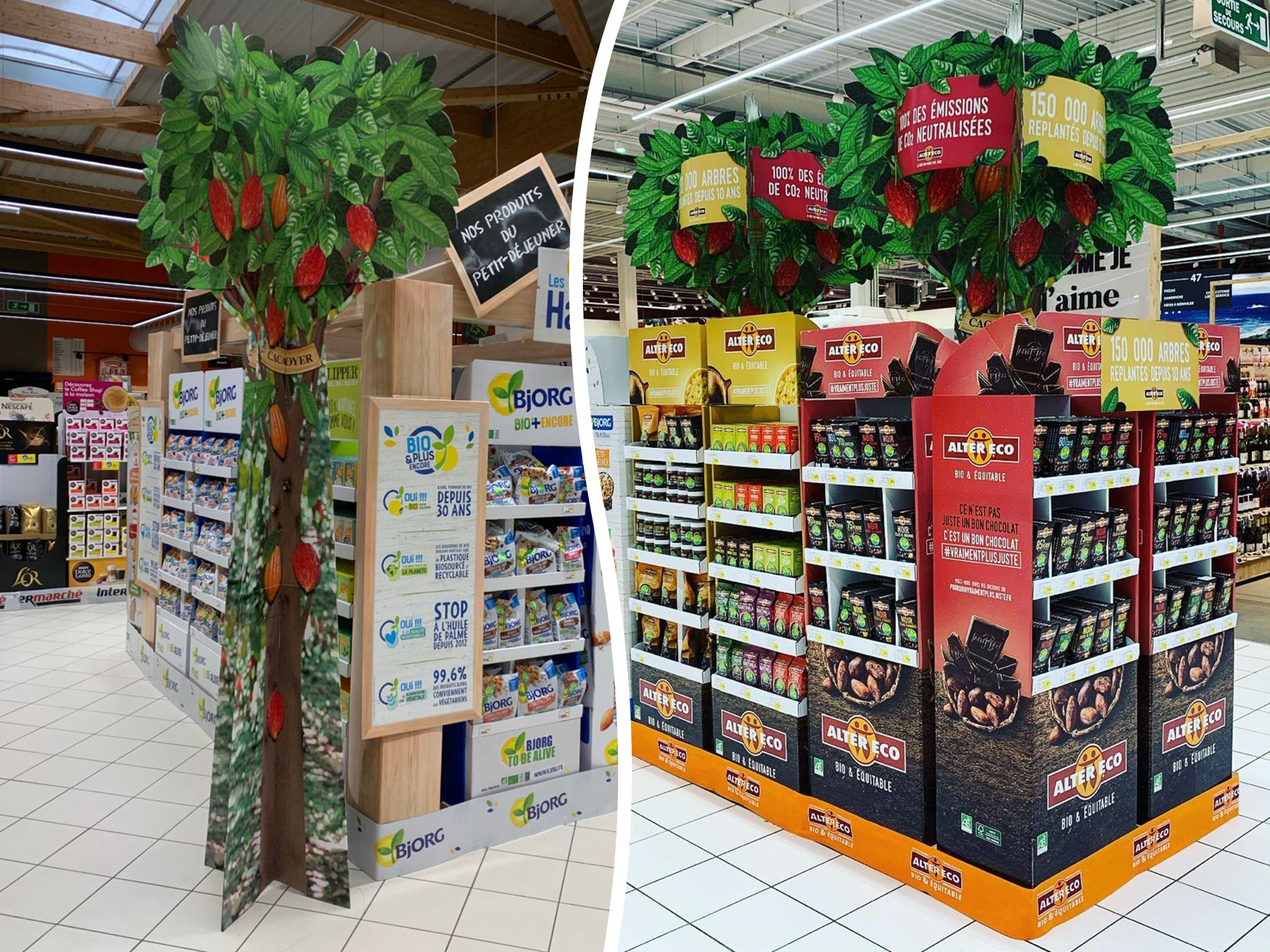 PLV Carrousel Alter Eco en GMS Temps Fort Printemps de la Bio
