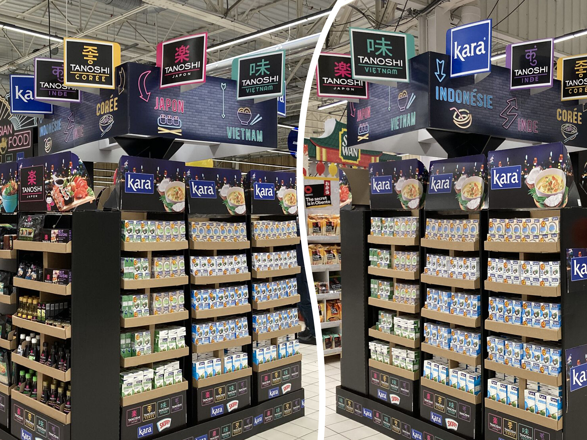 PLV Carrousel en GMS Tanoshi TF Cuisines du Monde