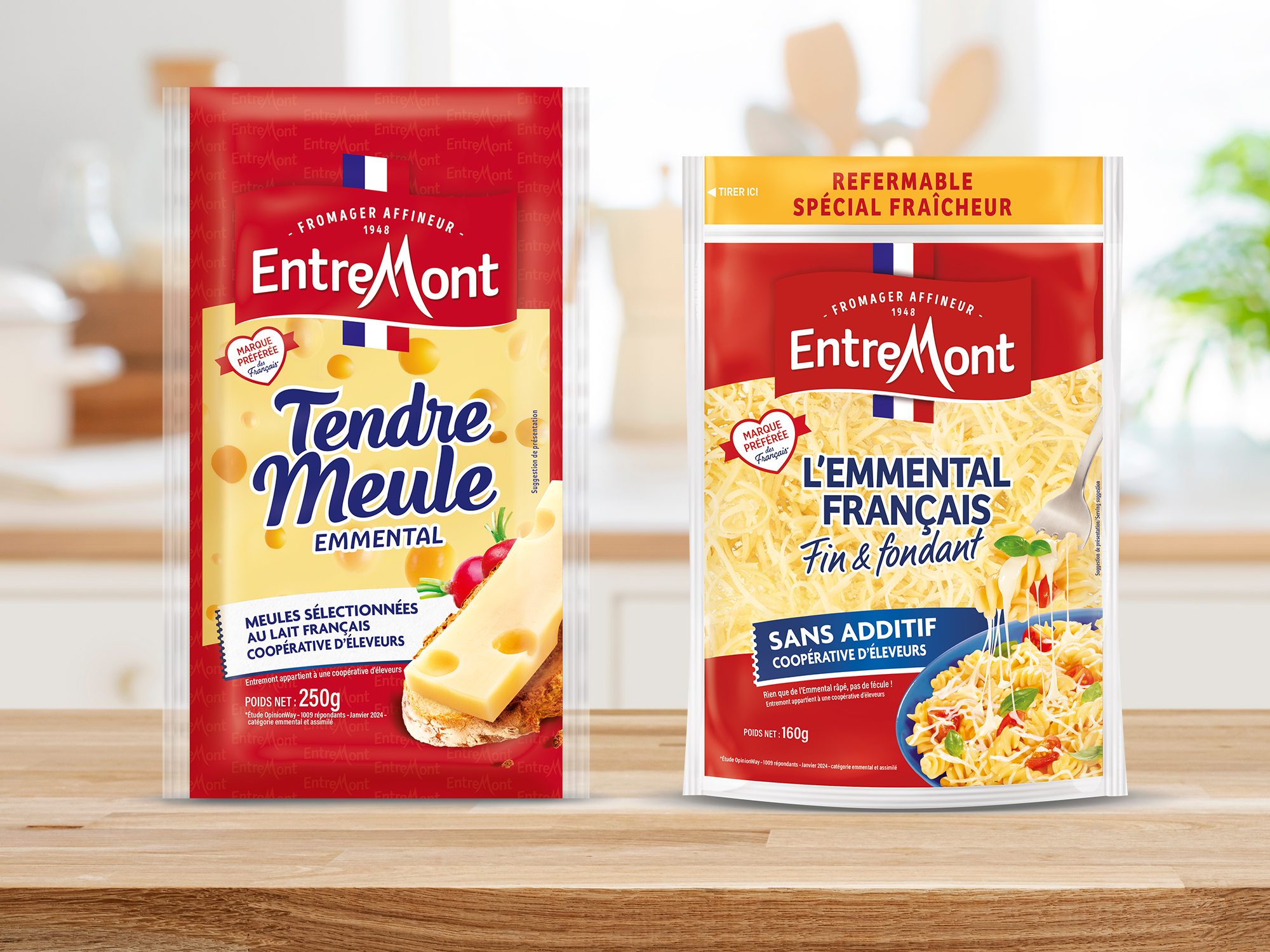 Entremont activation GMS La cuisine des bons moments mise ne avant GMS PLV Marque Préférée des Français packaging