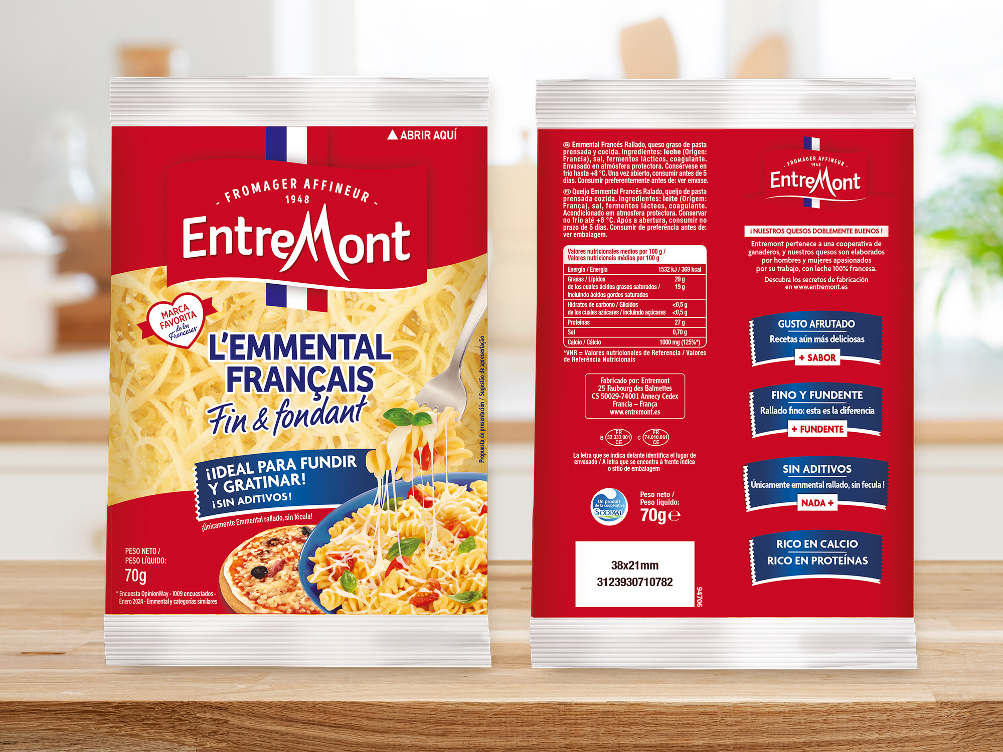 Entremont activation GMS La cuisine des bons moments mise ne avant GMS PLV Marque Préférée des Français packaging
