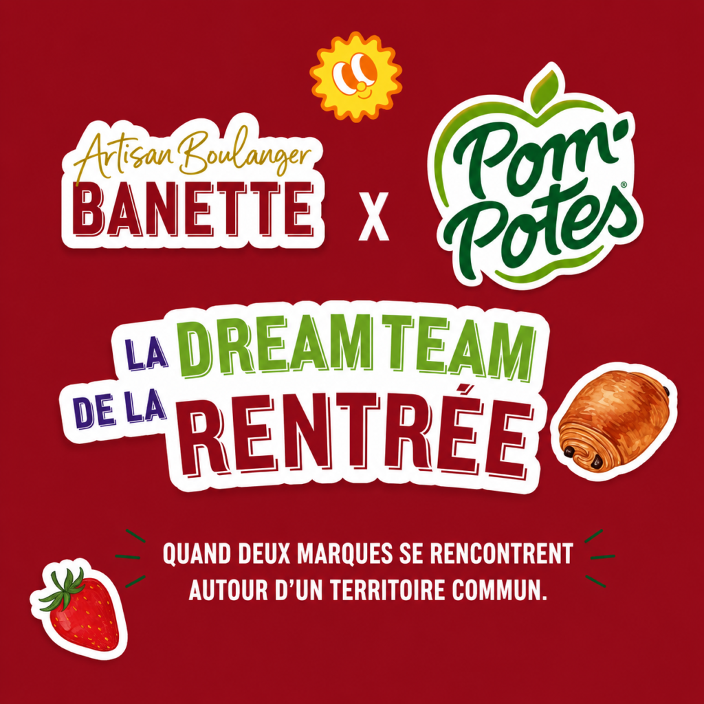 La dream team rentrée Partenariat Banette x Pom'Potes en boulangerie visuel clé