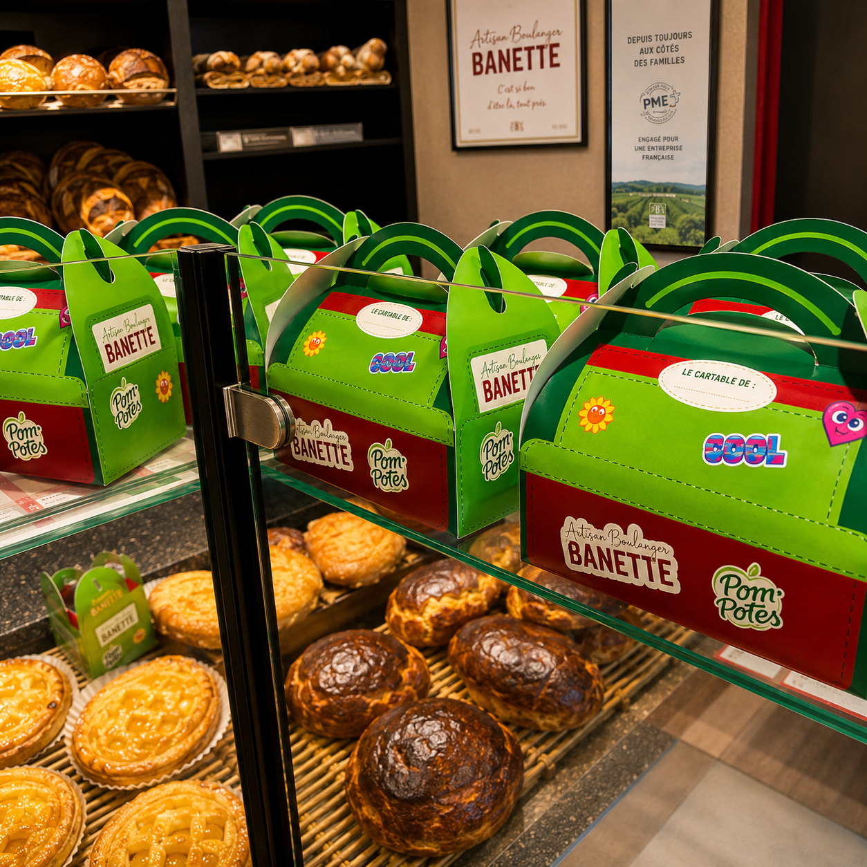 La dream team rentrée Partenariat Banette x Pom'Potes en boulangerie Coffret cadeau